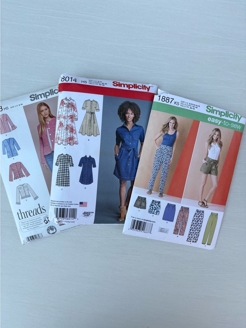 Simplicity Sewing Pattern Bundle Lot 3pc Shirt Dress Pants Blazer Uncut 6-16